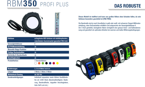 RBM350 PROFI PLUS 5m Maßband